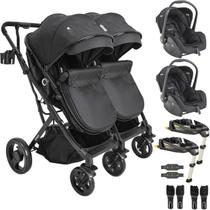 Carrinho Kiddo de Gemeos 2 Bebe Conforto 2 Base ISOFIX Vox II Preto Carrinho Kiddo de Gemeos 2 Bebe Conforto 2 Base ISOFIX Vox II Preto