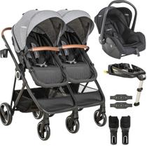 Carrinho Kiddo de Gemeos Bebe Conforto Base ISOFIX Cosmos Grafite Carrinho Kiddo de Gemeos Bebe Conforto Base ISOFIX Cosmos Grafite