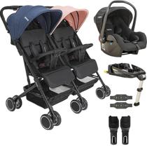 Carrinho Kiddo de Gemeos Bebe Conforto Base ISOFIX Mascote Casal Carrinho Kiddo de Gemeos Bebe Conforto Base ISOFIX Mascote Casal