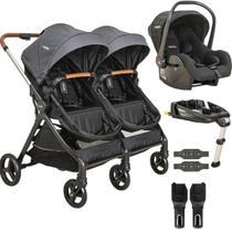 Carrinho Kiddo de Gemeos Bebe Conforto Base ISOFIX Speedy Grafite Carrinho Kiddo de Gemeos Bebe Conforto Base ISOFIX Speedy Grafite
