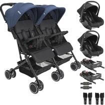 Carrinho Kiddo Gemeos 2 Bebe Conforto Colinho 2 Base ISOFIX Mascote Marinho Carrinho Kiddo Gemeos 2 Bebe Conforto Colinho 2 Base ISOFIX Mascote Marinho