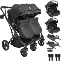 Carrinho Kiddo Gemeos 2 Bebe Conforto Colinho 2 Base ISOFIX Vox II Preto Carrinho Kiddo Gemeos 2 Bebe Conforto Colinho 2 Base ISOFIX Vox II Preto