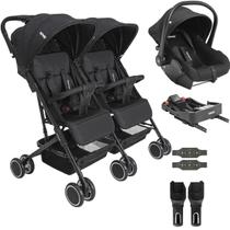 Carrinho Kiddo Gemeos Bebe Conforto Colinho Base ISOFIX Mascote Preto Carrinho Kiddo Gemeos Bebe Conforto Colinho Base ISOFIX Mascote Preto
