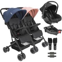 Carrinho Kiddo Gemeos com Bebe Conforto Colinho Base Mascote Casal Carrinho Kiddo Gemeos com Bebe Conforto Colinho Base Mascote Casal