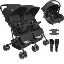 Carrinho Kiddo para Gemeos Bebe Conforto Colinho Mascote Preto Carrinho Kiddo para Gemeos Bebe Conforto Colinho Mascote Preto
