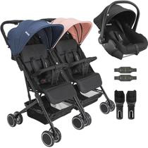 Carrinho Kiddo para Gemeos com Bebe Conforto Colinho Mascote Casal Carrinho Kiddo para Gemeos com Bebe Conforto Colinho Mascote Casal