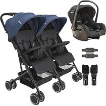 Carrinho Kiddo para Gemeos com Bebe Conforto Mascote Marinho Carrinho Kiddo para Gemeos com Bebe Conforto Mascote Marinho
