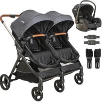 Carrinho Kiddo para Gemeos com Bebe Conforto Speedy Grafite Carrinho Kiddo para Gemeos com Bebe Conforto Speedy Grafite