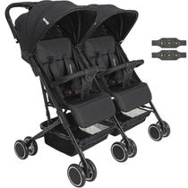 Carrinho Kiddo para Gemeos Duplo Mascote Preto Carrinho Kiddo para Gemeos Duplo Mascote Preto