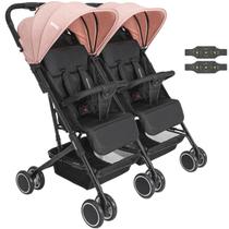 Carrinho Kiddo para Gemeos Duplo Mascote Rosa Carrinho Kiddo para Gemeos Duplo Mascote Rosa