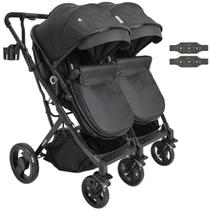 Carrinho Kiddo para Gemeos Duplo Vox II Preto Carrinho Kiddo para Gemeos Duplo Vox II Preto