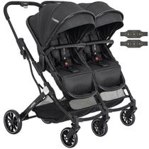 Carrinho Kiddo para Gemeos Duplo Zig Zag Preto Carrinho Kiddo para Gemeos Duplo Zig Zag Preto