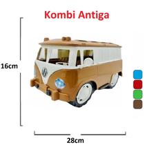 Carrinho Kombi Brinquedo Carro Perua Grande Infantil 38cm Azul Verde Vermelha ou Marrom - Kendy