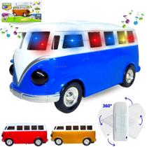Carrinho Kombi C/ Som E Luz Bate E Volta E Gira 360º Perua