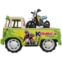 Carrinho Kombica Grande Perua Com Moto Infantil Trail Verde
