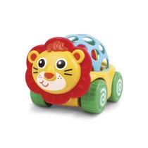Carrinho Leão Pull Back Baby Lion Pimpi com Bolinha Giratória Colorida
