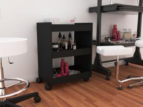 Carrinho MANICURE Auxiliar C/3 bandejas p/ esmaltes 45X60X30 PRETO