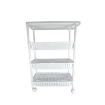 Carrinho manicure porta brinquedos 4 prateleiras multiuso sala varanda quarto organizador branco