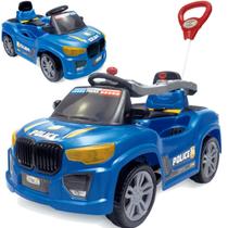 Carrinho Maral BM Car Azul Police de Passeio e Pedal Infantil 30kg