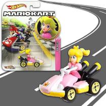 Carrinho Mario Kart Hot Wheels 1:64 Original - Mattel Gbg25 Princess Peach Standart Kart Cód. 2067