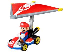 Carrinho Mario Kart Hot Wheels c/ Glider Bowser Junior 1/64 - Mattel