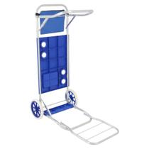 Carrinho Mesa P/ Praia Alumínio Com Bolsa E Avanço Azul Bel