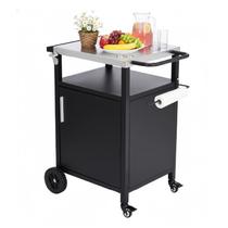 Carrinho Mesa para Churrasco Externo ROVSUN com Gabinete em Aço Inoxidável Carrinho Mesa para Churrasco Externo ROVSUN com Gabinete em Aço Inoxidável