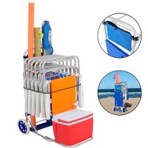 Carrinho Mesa Para Praia Alumínio 2 em 1 Com Avanço e Bolsa 704499 BELFIX Carrinho Mesa Para Praia Alumínio 2 em 1 Com Avanço e Bolsa 704499 BELFIX