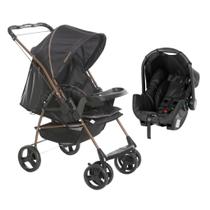 Carrinho Milano Preto Cobre com Bebê Conforto - Galzerano