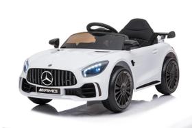 Carrinho Mini Mercedes Luxo Elétrico Branco 12v Motorizado Luz Som Menino Menina - Toys Plus