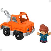 Carrinho Miniatura Caminhão de Guincho C/ Figura Little People HPX84H - Mattel