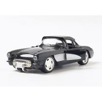 Carrinho Miniatura Chevrolet Corvette 1957 Escala 1:34 (Preto)