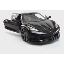 Carrinho Miniatura Chevrolet Corvette 2021 Escala 1/36 Kinsmart (Preto)