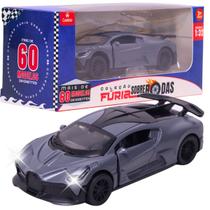 Carrinho Miniatura Cinza Pull Back 1:32 C/ Som e Luz - Castela Carrinho Miniatura Cinza Pull Back 1:32 C/ Som e Luz - Castela