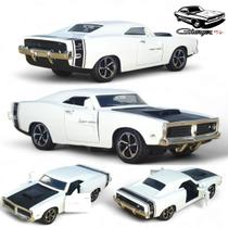 Carrinho Miniatura Ferro Metal Dodge Abre Portas Cor: Branco