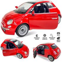 Carrinho Miniatura Fiat 500 Metal Fricção Abre Porta Coleção