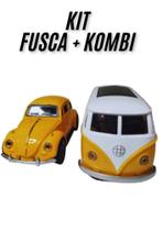 Carrinho Miniatura Fusca Kombi De Ferro Fricção Coleção Carrinho Miniatura Fusca Kombi De Ferro Fricção Coleção