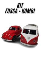 Carrinho Miniatura Fusca Kombi De Ferro Fricção Coleção