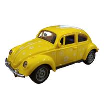 Carrinho Miniatura Fusquinha Beatle Amarelo Escala 1/36 Portas Abrem 989 Shiny Toys