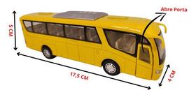 Carrinho Miniatura Ônibus De Metal Abre Porta Fricção