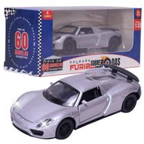 Carrinho Miniatura Prata Pull Back 1:32 C/ Som e Luz - Castela