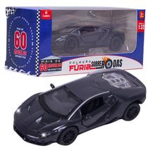 Carrinho Miniatura Preto Pull Back 1:32 C/ Som e Luz - Castela Brasil