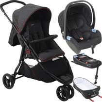 Carrinho Moises Bebe Conforto Base ISOFIX Burigotto CR3 Gray Red Carrinho Moises Bebe Conforto Base ISOFIX Burigotto CR3 Gray Red