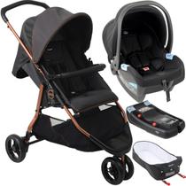 Carrinho Moises Bebe Conforto Preto Base Burigotto CR3 22 Gray Cobre