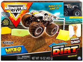 Carrinho Monster Jam com Massa Areia e Acessérios