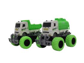 Carrinho Monster Off-Road Truck Com 2 Carrinhos - Shiny Toys