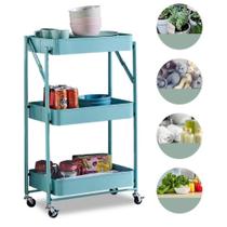 Carrinho Multiuso 3 Cesto Vazado Organizador Dobravel Compacto Em Aço Verde Salao Cabelereiro Carrinho Multiuso 3 Cesto Vazado Organizador Dobravel Compacto Em Aço Verde Salao Cabelereiro