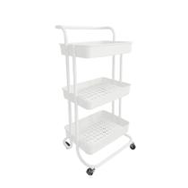Carrinho Multiuso 3 Prateleiras com Rodinhas - Branco Organização em Movimento Simplifique sua Vida com Estilo