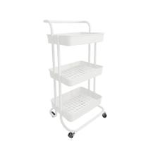 Carrinho Multiuso 3 Prateleiras com Rodinhas Branco Simplifique sua Vida com Estilo