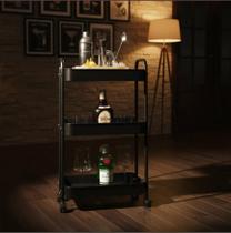 Carrinho Multiuso Metal Organizador Com 3 Prateleiras